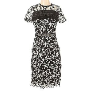 Aqua Two Tone Heavyweight Fitted Lace Dress- Sz. Sm